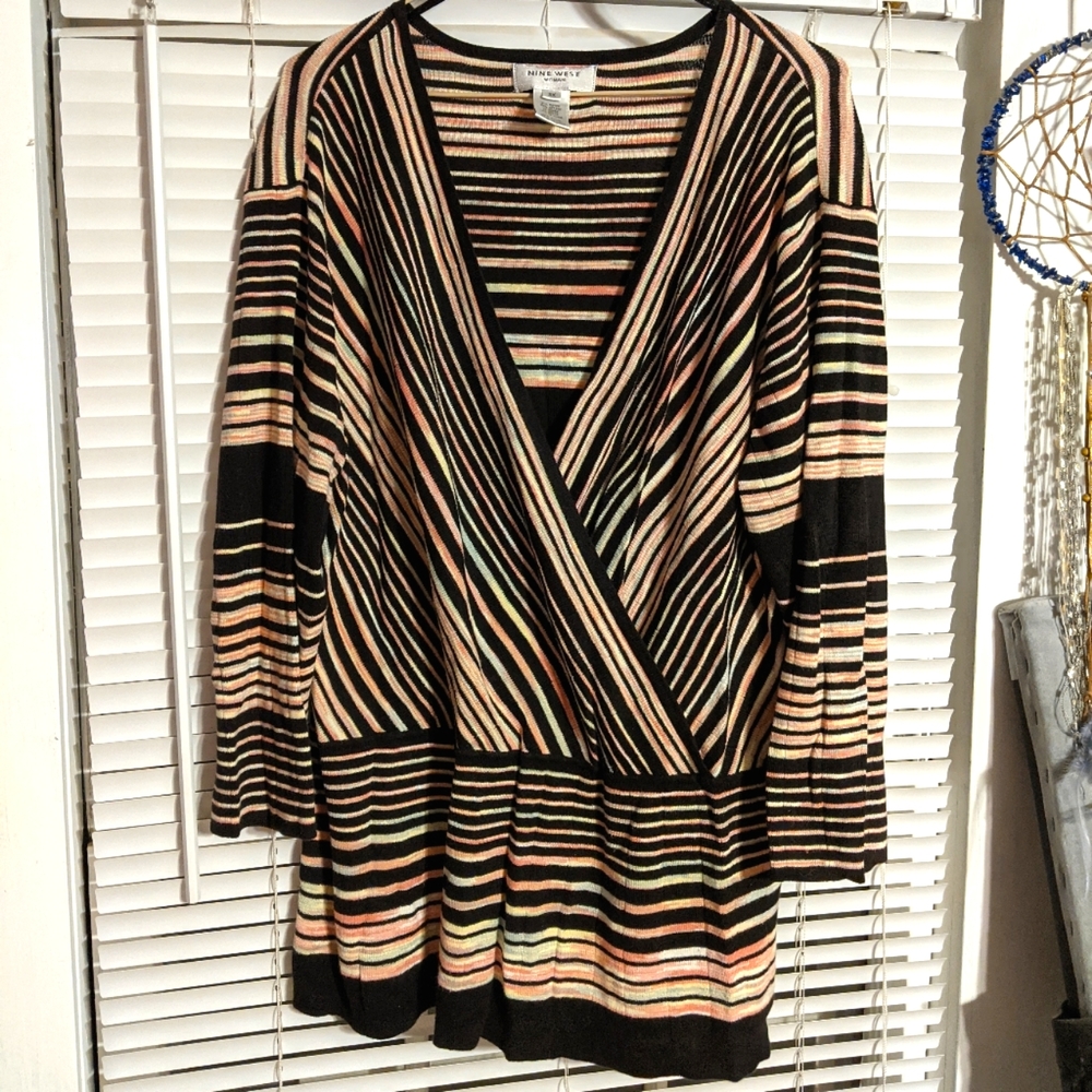 Nine West Wrap V neck Top